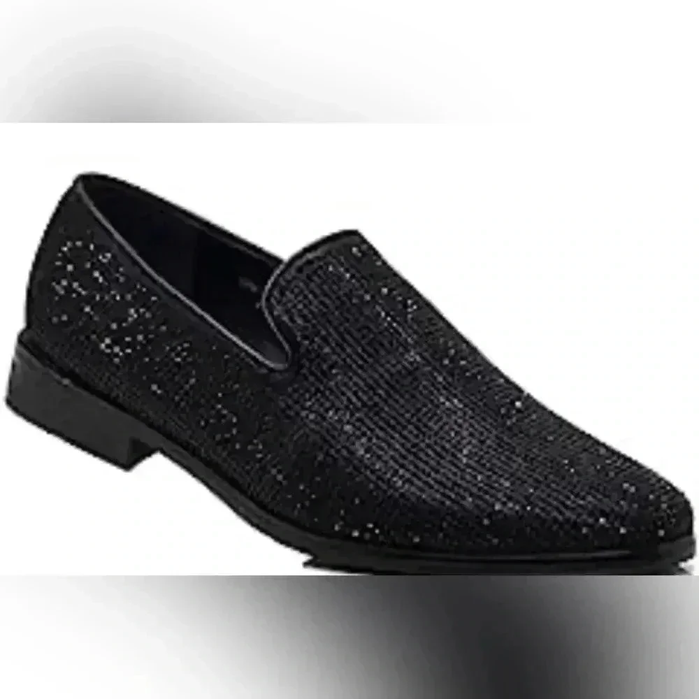 SP by St Patrick Mens Glitter Shimmering Slip On Formal Dress Shoes US 8